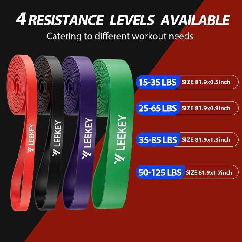 LEEKEY Resistance Bands, Exercise Bands with Handles,Pull Up Assist Bands - Band Set with Door Anchor - Bands for Working Out,Band for Men and Women Fitness Training,Home Workouts - Image 2